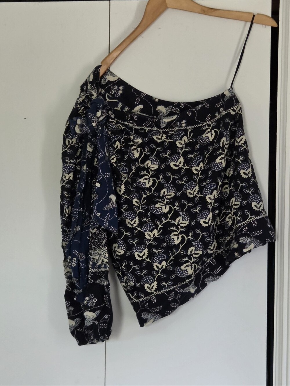 Ulla Johnson Navy and Cream Floral Top